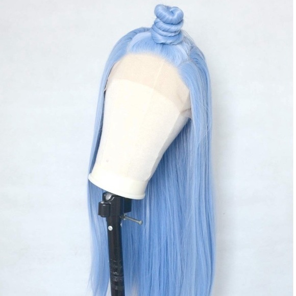 ?  GRINA K. 24” BABY BLUE STRAIGHT LACE FRONT WIG main image 3